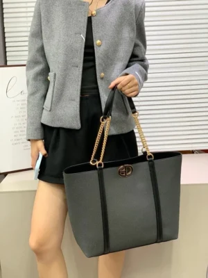 Classy Handbag with Golden Straps