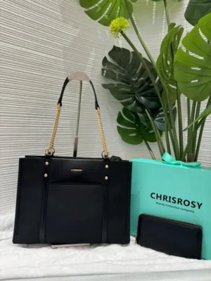 Black Quilted Chain Crossbody Bag